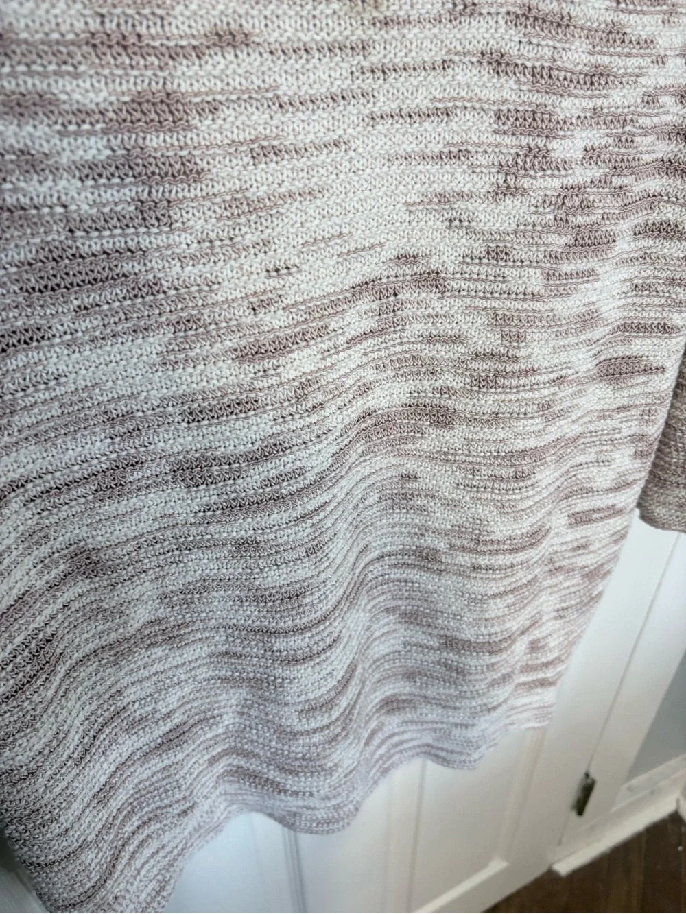 J. Jill Pure Jill Marled Knit Sweater Tunic Top Taupe Cream Size Large